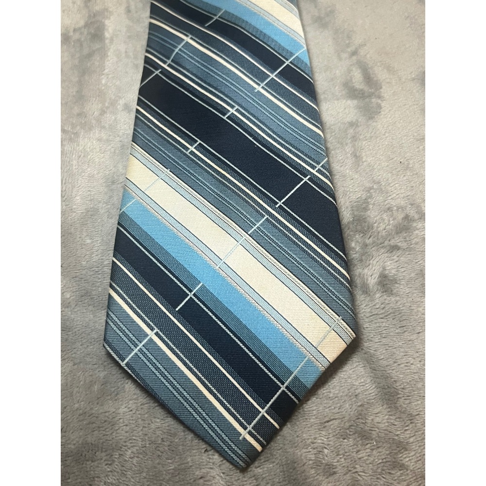 Maas Brothers Florida Blue Stripe Silk Tie‎ Classic Wide Retro Neck Tie
